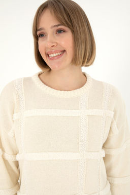 Женский кремовый свитер с круглым вырезом Неожиданная скидка в корзине - U.s. polo assn фото 2