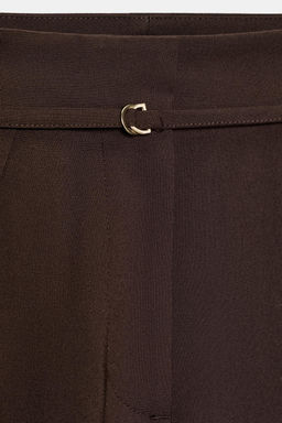 WIDE-LEG TROUSERS WITH THIN BELT - Zara фото 7