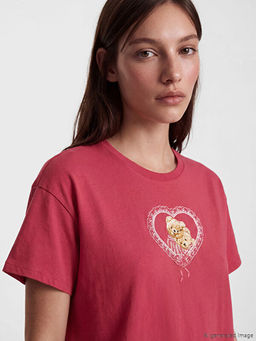 Bisiklet Yaka Bask?l? Kad?n Gecelik