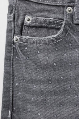 WIDE-LEG JEANS WITH RHINESTONES - Zara фото 3