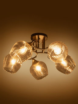 Люстра 11295-9/5, 5×60 Вт, E27, чёрная, золотистая