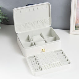 Шкатулка кожзам для украшений С пряжкой голубая 24х18,5х9 см - Simaland фото 8