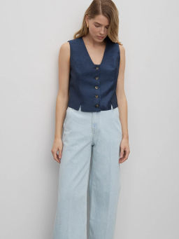 ЕМКА / Джинсы широкие из плотного хлопка - Emka фото 3