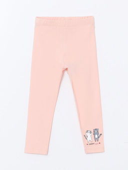 Beli Lastikli Bask?l? K?z ?ocuk Tayt