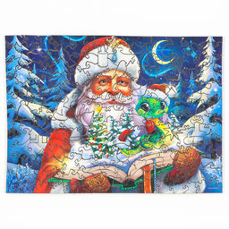 Пазлы фигурные деревянные Новогодняя сказка со святящимися деталями, 146 элементов - Puzzle фото 3