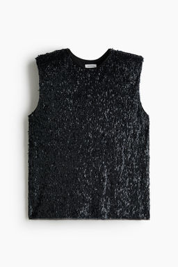 Top de lentejuelas con hombreras