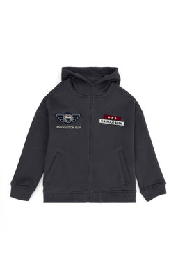 U. S. Polo Assn / Толстовка с капюшоном антрацитового цвета для мальчика