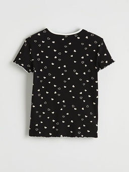 Bisiklet Yaka K?z ?ocuk ?ortlu Pijama Tak?m