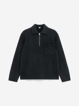 Polo de lana de punto con cremallera