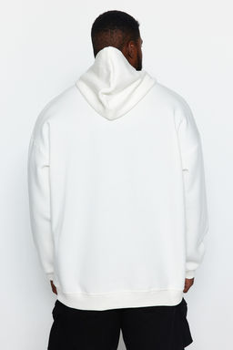 TRENDYOL MAN Antrasit Buyuk Beden Oversize Basic Rahat Kapusonlu Etiketli Ici Polarl? Sweatshirt TMNAW24AO00000 - Trendyolmilla фото 14