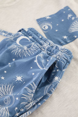 TRENDYOL MAN Gri - Mavi Regular Fit Couple/Cift Orme Pijama Tak?m? TMNAW25PT00050 - Trendyolmilla фото 8