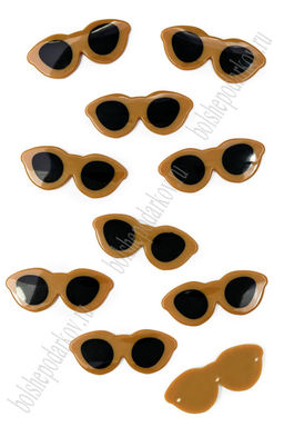 Фурнитура "Очки для игрушек" 5,5*2,3 см (10 шт) SF-2153, коричневый