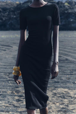 FITTED PLAIN KNIT MIDI DRESS - Zara фото 2