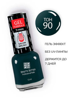 Brigitte Bottier Лак д/ногтей GEL FORMULA тон 90 густая зелень 12мл BB-GF90