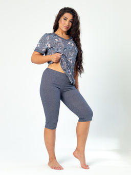 Костюм женский кулирка с бриджами БАРЫНЯ ГОЛУБОЙ - Domtrik фото 5