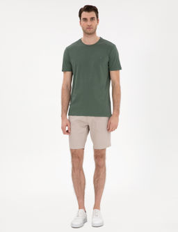 Haki %100 Pamuk Slim Fit Bisiklet Yaka Basic Ti__rt - Pierre cardin фото 4