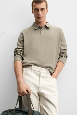 TEXTURED RIBBED POLO SHIRT - Zara фото 16