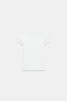 CAMISETA RIB MANGA CORTA / Blanco