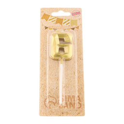 Цена за 3 шт. Свеча в торт на шпажке «Алмаз», цифра 6, золотая, 5 см