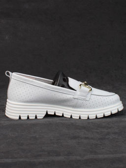 03-PDD164-1 WHITE Полуботинки женские (натуральная кожа)