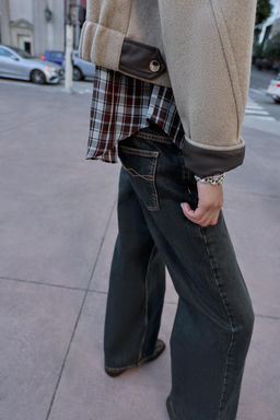 FAUX SUEDE STRAIGHT-LEG TROUSERS - Zara фото 20