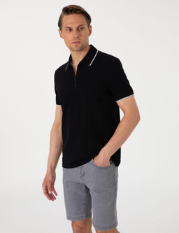 Siyah Slim Fit Polo Yaka Ti__rt - Pierre cardin фото 3