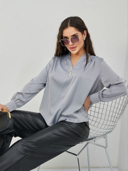 Блузка Пэги (серый) - Nadi bordo фото 3