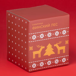 Сахарница новогодняя Доляна «Финский лес», 350 мл, керамика, белая