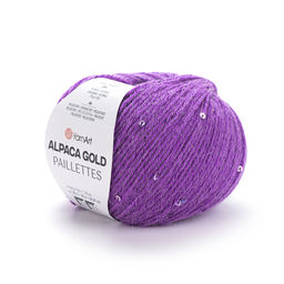 Цена за 10 мотков пряжи ALPACA GOLD PAILLETTES