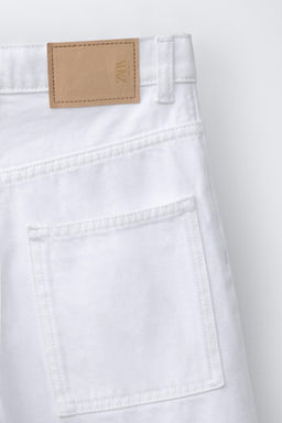 BERMUDA DENIM RELAXED BAGGY / Blanco roto