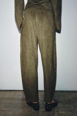 FAUX SUEDE BALLOON TROUSERS