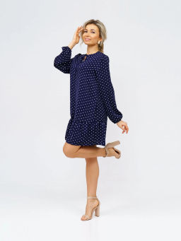 Платье женское, цвет синий белый