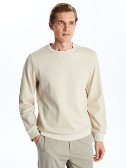 Bisiklet Yaka Uzun Kollu Erkek Sweatshirt