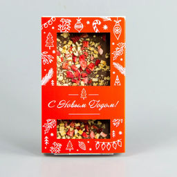 Молочный шоколад с клубникой, грушей и абрикосом, красная коробочка #10, 85гр