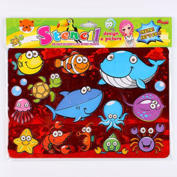 Трафарет для малышей Морские обитатели с раскраской - Simaland фото 6