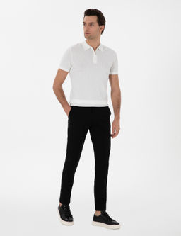 Siyah Slim Fit Pamuk Kar___ml_ Kanvas Pantolon - Cacharel фото 3