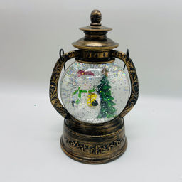 Новогодний декор Лампа стекло - Снеговник с елкой 20 см (арт. 7088D) - Ип лебедев о.ю фото 3