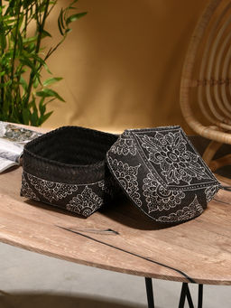 Корзинка плетёная «Бонтанг», 19×19×14 см, бамбук, тёмная