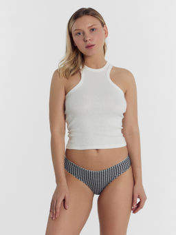 Цена за 2 штуки! Трусы женские слипы белые в черную клеточку черная клеточка на белом 412404 - Mark formelle фото 3