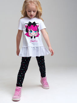 32422147 Комплект для девочек: фуфайка (футболка), брюки (легинсы)