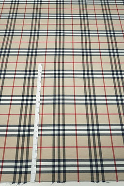 Вареный (стираный) хлопок Крупная клетка Барбери цв.бежево-молочный меланж, ш.2.50м, хл-100% - Купава фото 2