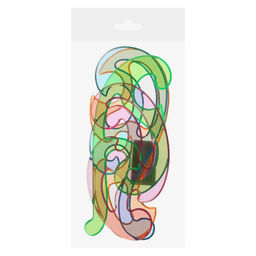 Цена за 3 шт. Набор лекал Calligrata, 4 штуки, прозрачные, цветные, МИКС