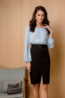 Юбка с карманами и разрезом по переду арт. 8041