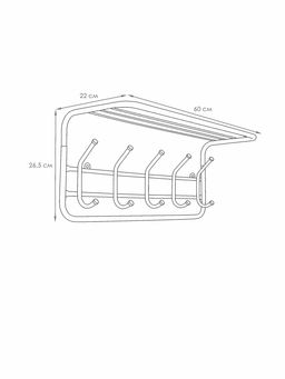 Вешалка с полкой 80см (7) Белый