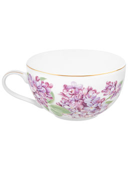 Чашка с блюдцем д/капучино 300 мл 14*11*6 см "Сирень" фарфор NEW BONE CHINA
