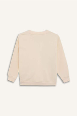 Толстовка оверсайз с широким вырезом и принтом для мальчиков - Defacto фото 9