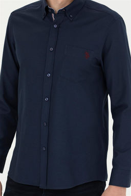Мужская темно-синяя рубашка с длинным рукавом - U.s. polo assn фото 13