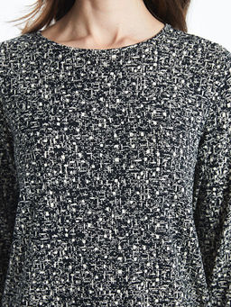 Bisiklet Yaka Desenli Kad?n Bluz