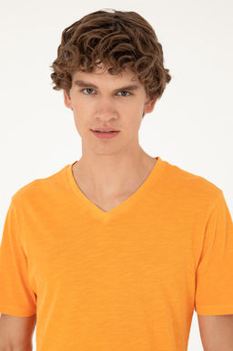 Мужская оранжевая базовая футболка - U.s. polo assn фото 2