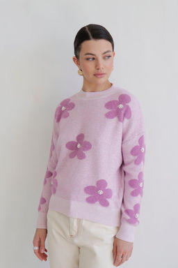 Martichelli Джемпер лавандовый с цветами  фото 8